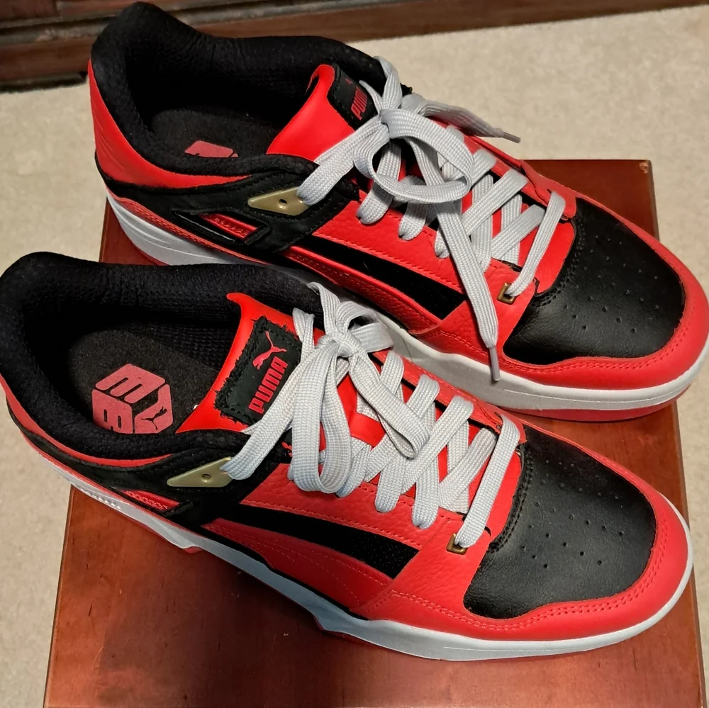 Puma Men's Bold Red and Black Sneakers Size 12 - Picture 1 of 7